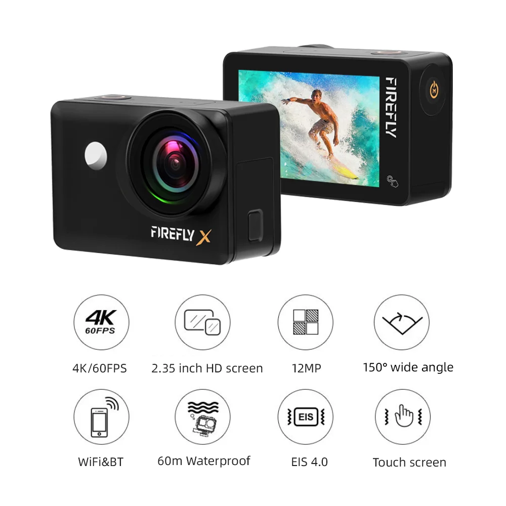 High Definition 4K 60FPS Anti-Shake Sports Camera Waterproof Outdoor  for Bicycle Motorcycle Riding Other Adventures