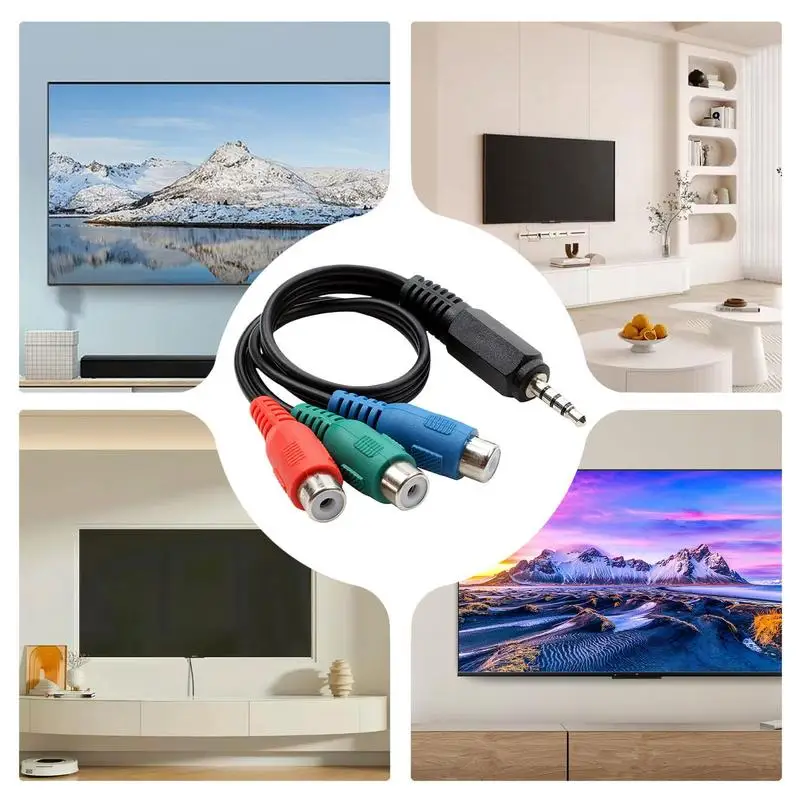 Female Extension Cable Excellent Sound Quality Av Video Cable Soft Female Connector Audio Video Cable Pure Audio Signal