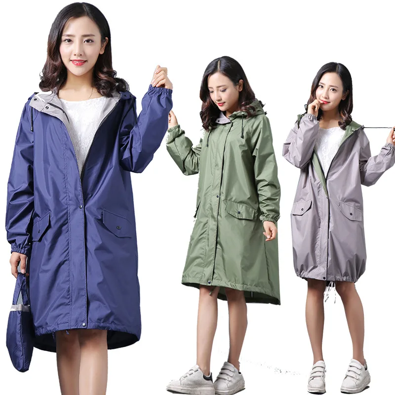 

Raincoat Women's Long Hiking Lightweight Breathable Waterproof Trench Coat