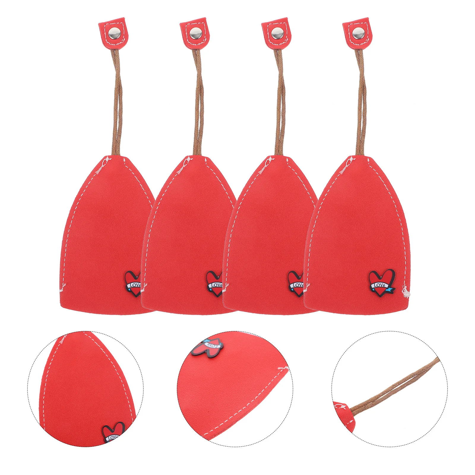 

4Pcs Key Fob Cover for Car Keys PU Pull Out Key Case Full Protection Against Drops Scratches Barrier-Free Signal