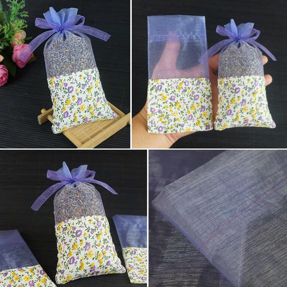 

10Pcs Lavender Bags Empty Organza Cotton Cloth Drawstring Sachets for Wedding Favor Candy Gift Storage Lavender Bags