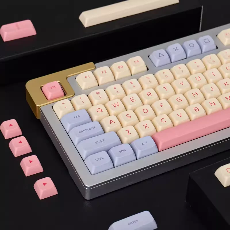 132 keys Korean Japanese Russian Marshmallow Keycaps XDA Profile PBT Key Caps For Cherry MX Switch Mechanical Keyboard Custom