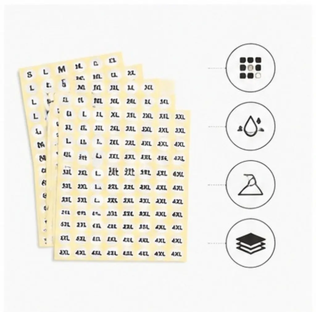 7000pcs Round Self-Adhesive Clothing Size Stickers S M L XL XXL for Retail Stores, Garment Label Markers