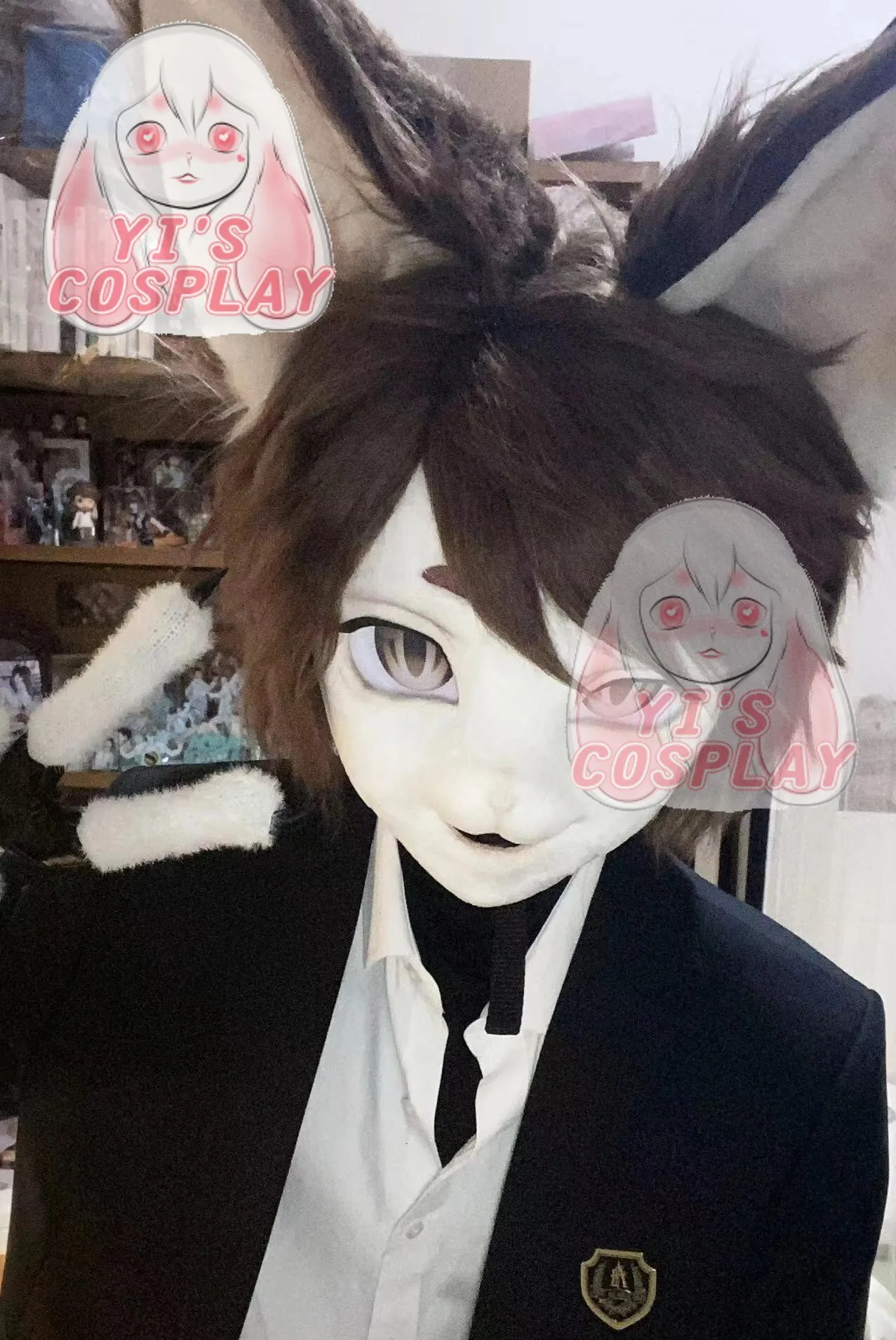 Pelziger Kopf Fursuit Cosplay Kopf benutzer definierte Kigurumi Fursuit handgemachte maßge schneiderte Kigurumi Rollenspiel Headsets Biest