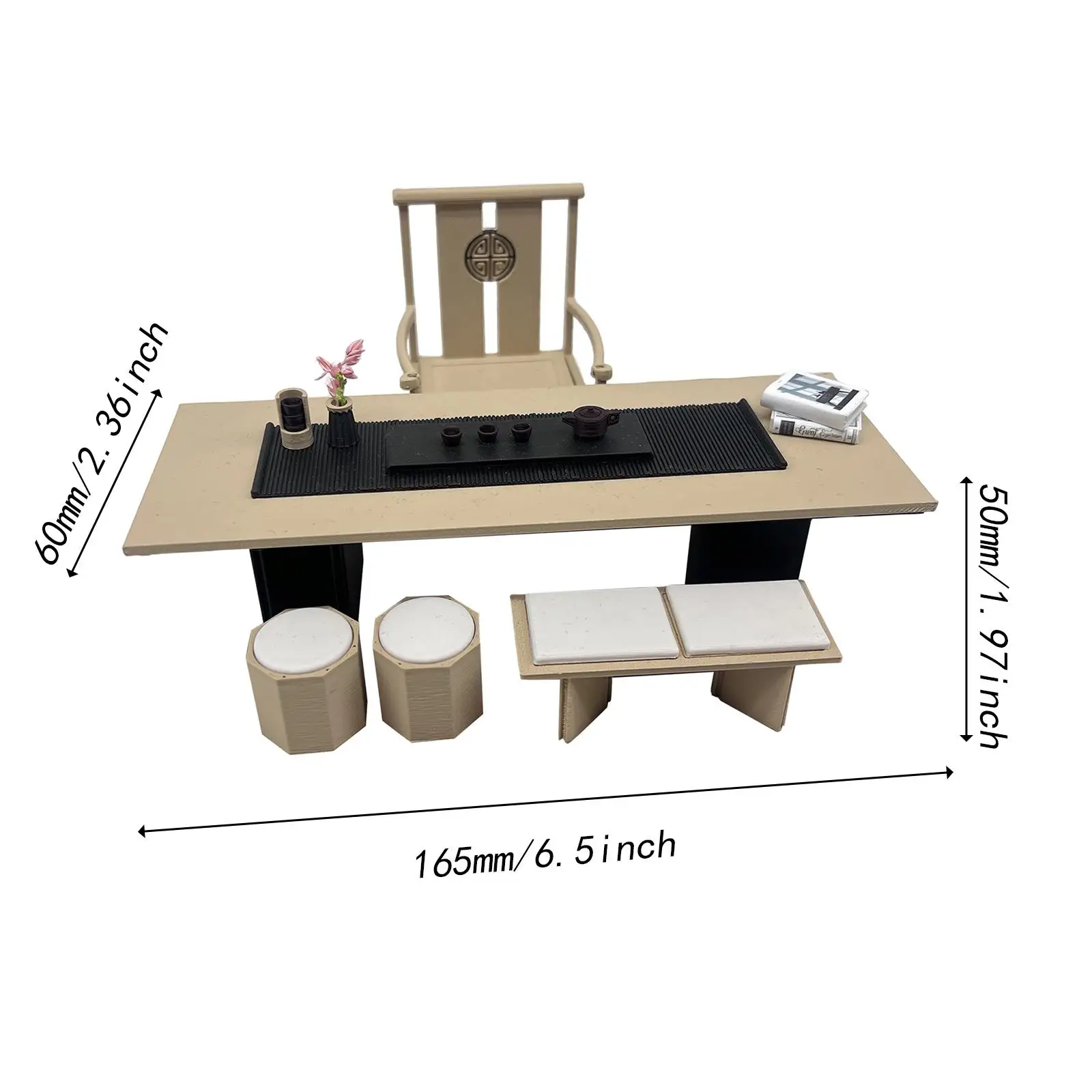 

Mini Decor Dollhouse Living Room Accessory 1 12 Scale Miniature Tea Table Model DIY Photography Prop for Fairy House Decoration