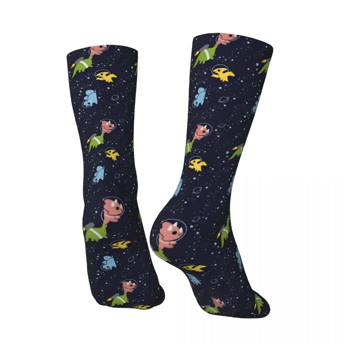 Crazy compression Dinosaurs In Sock for Men Harajuku Space Galaxy Quality Pattern Crew Sock Casual