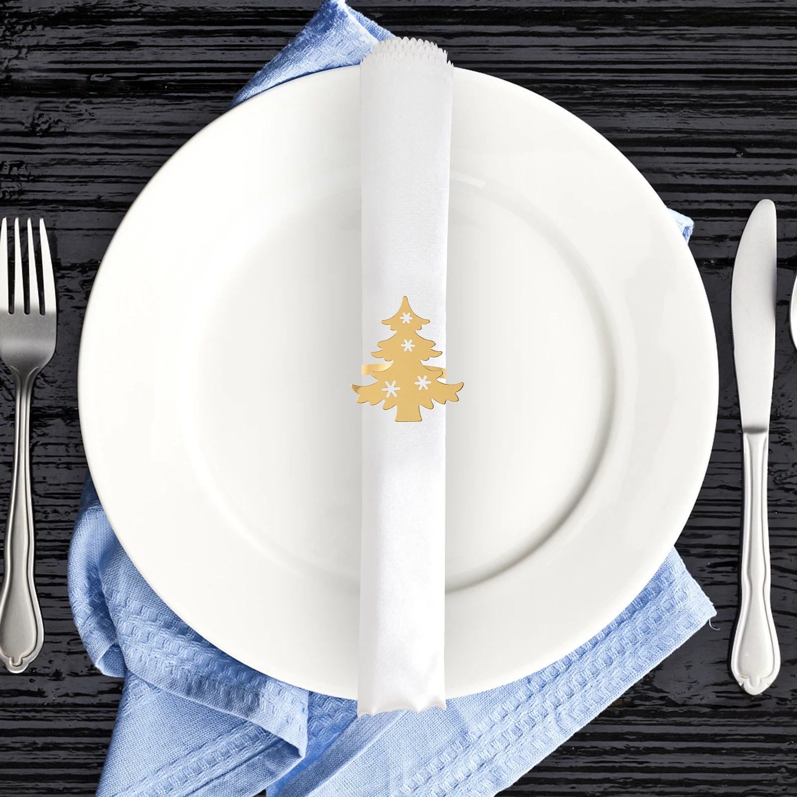 

4 Pcs Christmas Decorations Napkin Buckle Dinner Rings Table Thanksgiving Holds