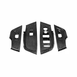 For Peugeot 508 GT 2019 2020 2021 ABS Carbon Fiber Armrest Window Buttons Cover Glass Lift Adjust Switch Panel Trim Accessories