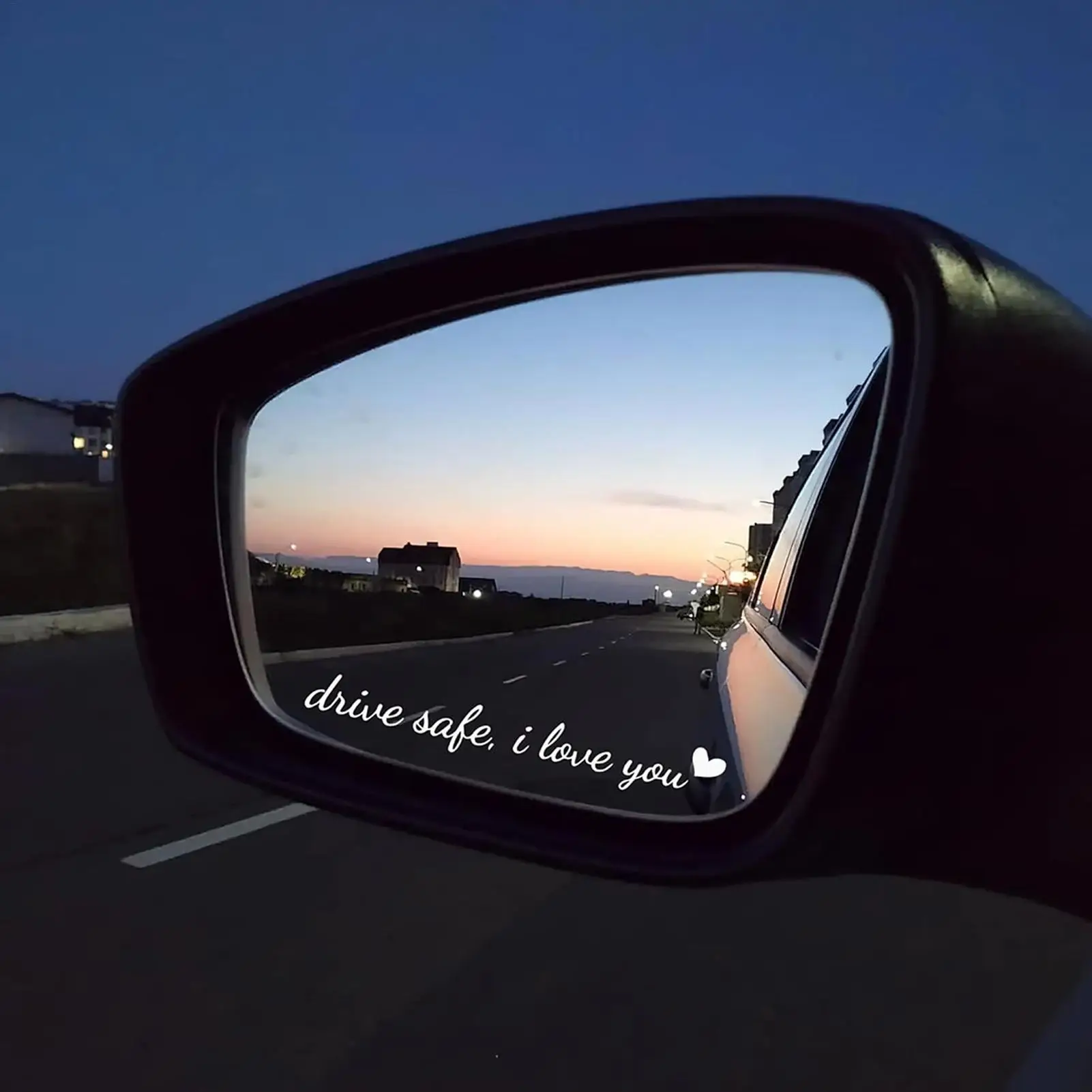 Rearview Mirror Sticker Drive Safe I Love You Car Mirror Sticker Cute Vehicle Accessories For Dashboard Windshield Window