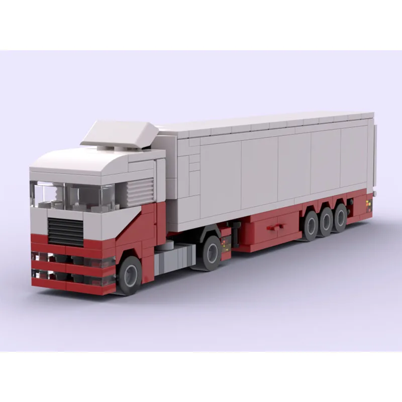 MOC-69172 Mały Model Transportera Cargo MAN z Przyczepą Chłodniczą, 233 Elementy, Kreatywny Zestaw Klocków dla Dzieci, Prezent