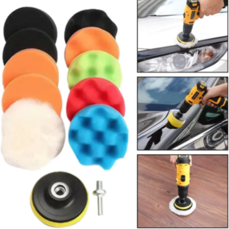 Polishing Sponge Plate Set Imitation Plush Waxing Angle Grinding Cleaning Sponge Wheel Car Beauty Set Electric Drill Polishing