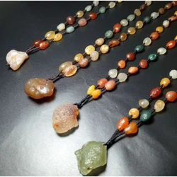 Wholesale Jewelry Agate Rough Stone Alashan Gobi Sweater Chain Necklace