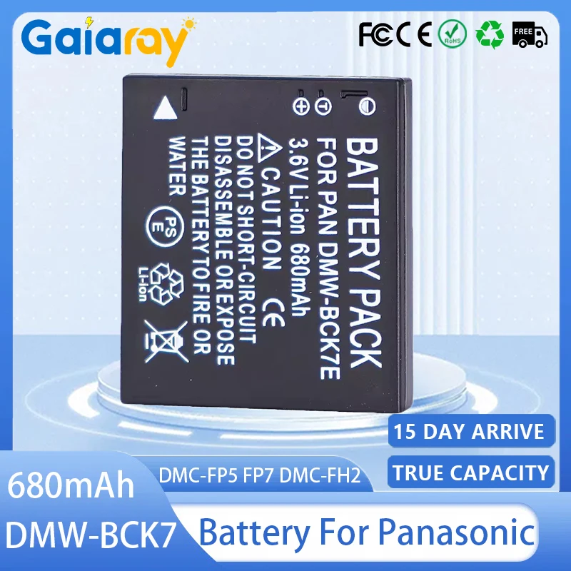 DMW-BCK7 DMW-BCK7E Camera Battery 680mAh Rechargeable Battery for Panasonic DMW-BCK7PP NCA-YN101G Lumix DMC-FP5 DMC-FP7 DMC-FH5