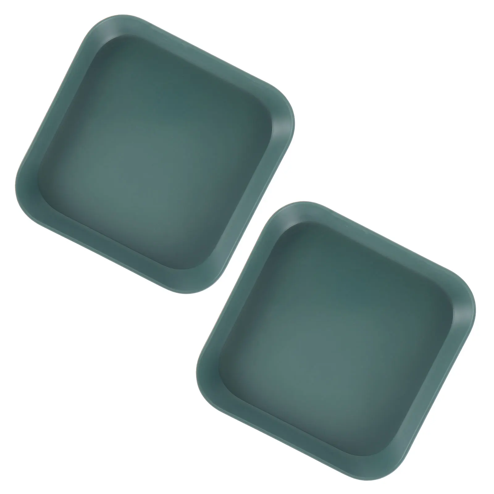 

2pcs Square Bone Dish Snack Tray Melamine Resin Material Portable Food Container Serving Storage Elegant Style Dessert Plate