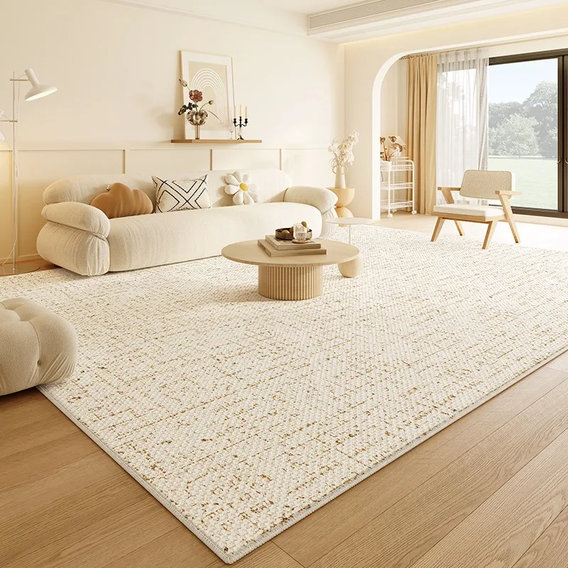 Tapis pour salon chambre Style crème couleur unie imperméable soins gratuits tapis de sol lavage gratuit essuyable canapé Table basse tapis