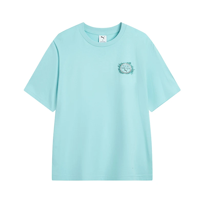 

Puma Blue Men's and Women's Sports Casual Round Neck Short-Sleeved T-Shirt 63333744