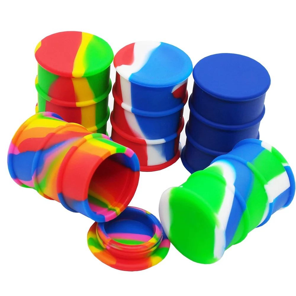 26ml Silicone Wax Container with Barrel Shape Non-stick Concentrate Storage Jars