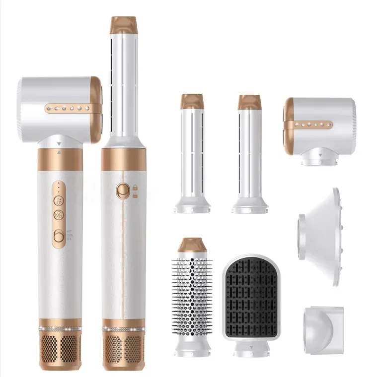 

-7 в 1, щетки для увеличения объема волос, бигуди с отрицательными ионами, вентилятор для волос, салонная щетка с горячим воздухом, фены