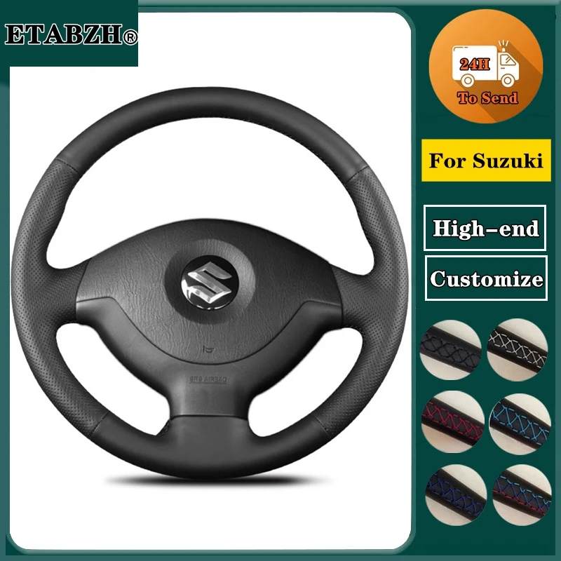 Braid Car Steering Wheel Cover For Suzuki Jimny 2007-2012 Hand Sewing Microfiber Leather Steering Wrap Car Accessories