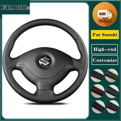 Braid Car Steering Wheel Cover For Suzuki Jimny 2007-2012 Hand Sewing Microfiber Leather Steering Wrap Car Accessories