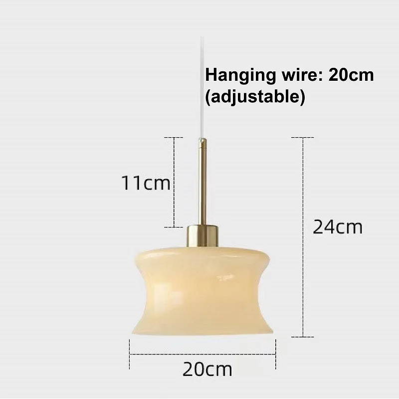 French Retro Glass Chandelier Bay Window Single-Head Balcony Lamp Post-modern Bedroom Bedside Lamp