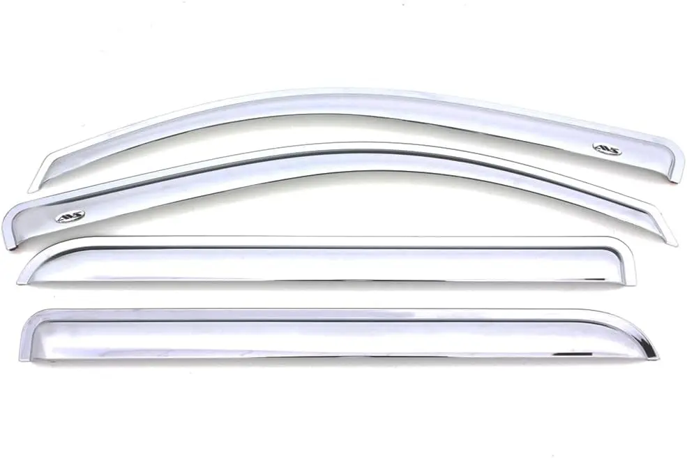 

Chrome Side Window Deflectors for 2014-2024 Silverado & Sierra Crew Cab Trucks, Easy Install Rain Guard