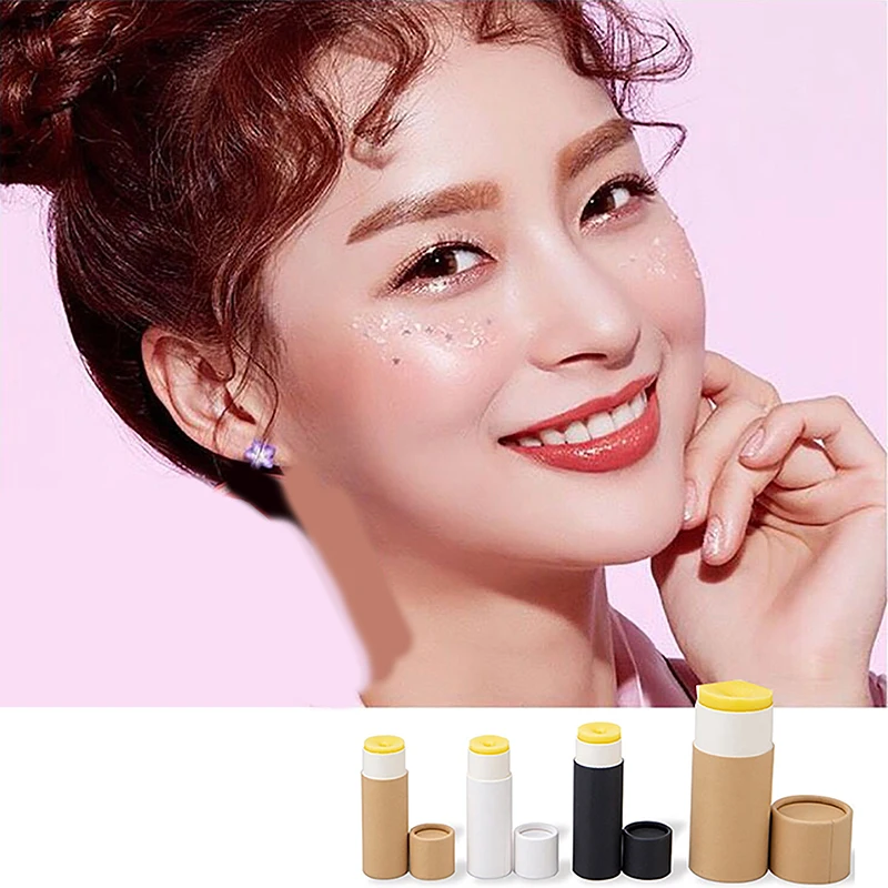 5Pcs/lot Kraft Paper Push Up Tubes Biodegradable Cardboard Cosmetic Cylindrical Packaging Lip Balm Deodorant Container