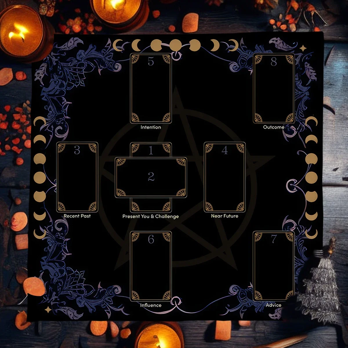 Divination Tarot Cards Table Cloth Love Career Oracle Card Tablecloth Celtic Cross Card Reading Altar Cloth Witchy Table Cover view 3