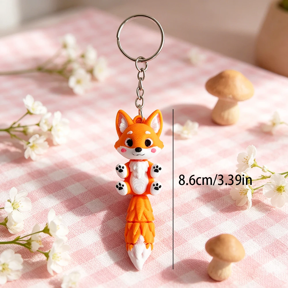 3d Printing Cute Fox Keychain Fantasy Theme Design, Mobile Backpack Pendant, Mobile Phone, Car, Etc