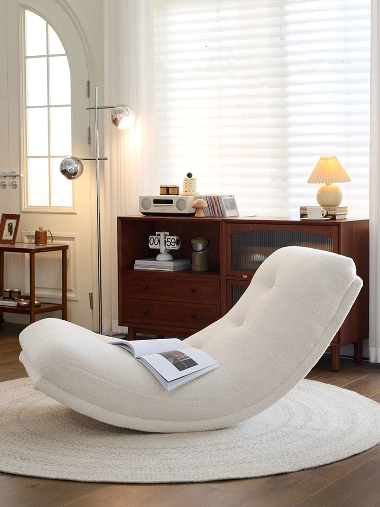 Home Furniture Chair Living Room Lamb Wool Lazy Sofa Single Leisure Chair Yoga Chair Bedroom Chairs Balcony Chairs Balcony Chair