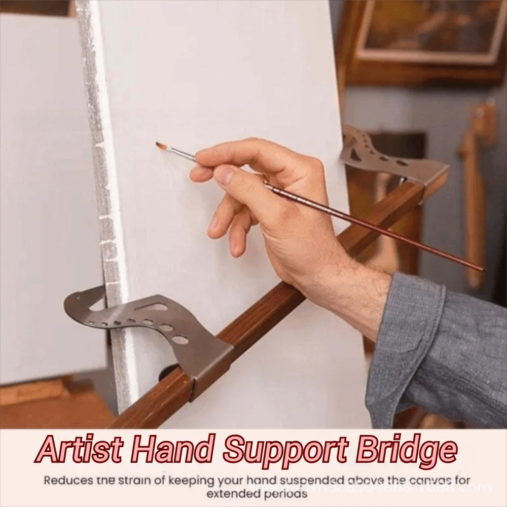 Wood Artist Hand Support Bridge Adjustable Height Angle Hanging Design Oil Painting Support Stand Wrist Rest Steadying