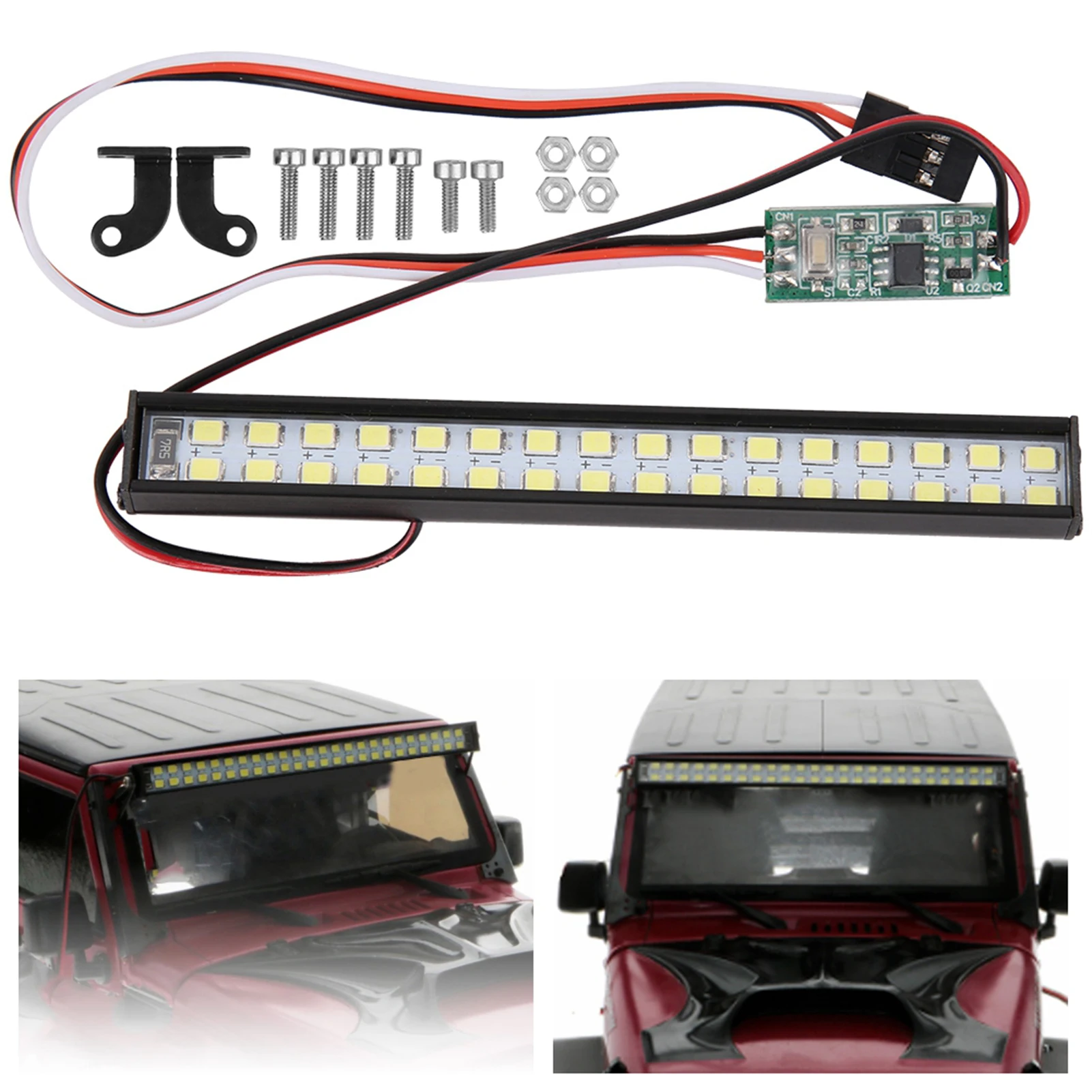 New Lamp Beads RC Car Roof Lamp RC Crawler Universal LED Light  Accessory Length 100mm RC Accessory RC Car Roof Lamp