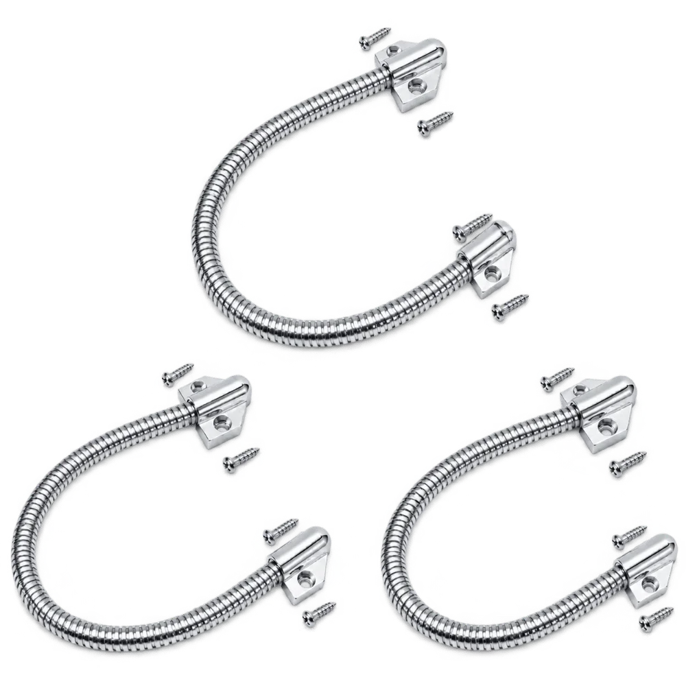 1pcs/3pcs 16 Inch Door Flex Conduit Exposed Mounting Flexible Gooseneck Door Wire Conduit Stainless Steel Loop Power Transfer