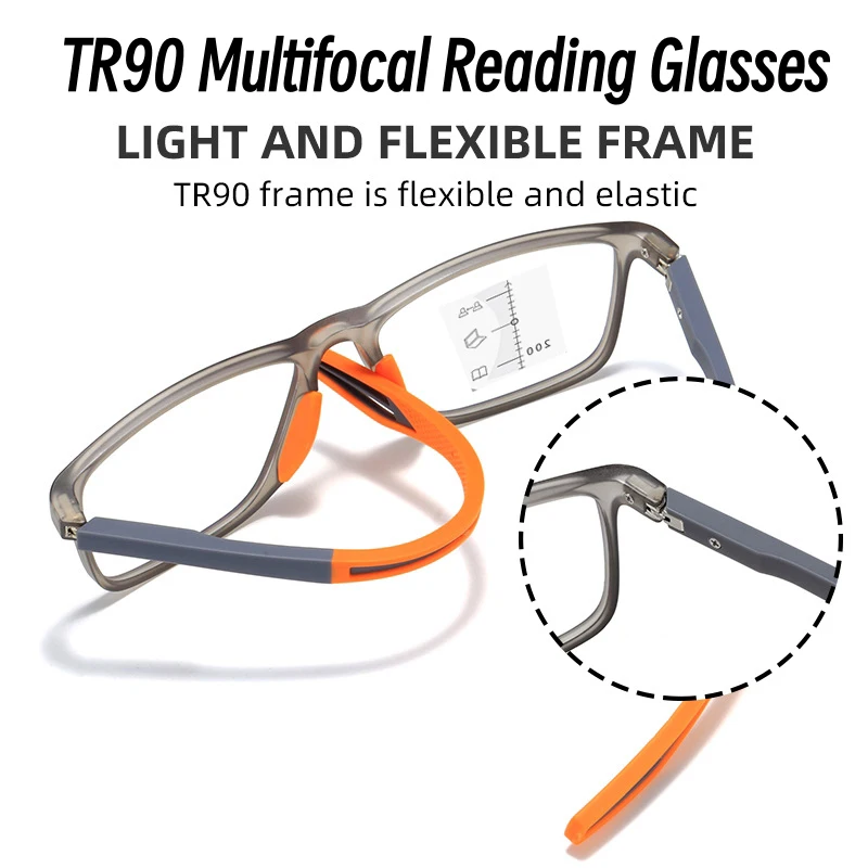 

TR90 Frame Ultra Light Anti Blue Presbyopic Glasses High-definition Progressive Multifocal Reading Glasses Diopter +1.0 To +4.0