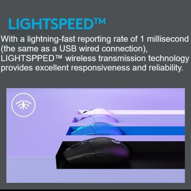 ماوس لوجيتك G304/G305 اللاسلكي للألعاب - تقنية LIGHTSPEED، تصميم خفيف للغاية، خيارات ألوان متعددة