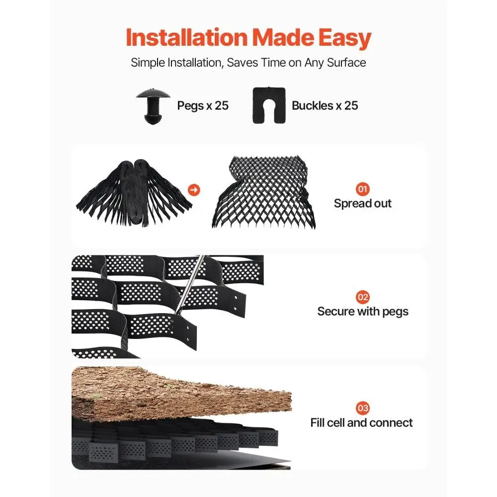 4-Inch Durable Geogrid for Driveway Landscape Soil Stabilization Essential Geotextile Home Improvement Earthwork Product