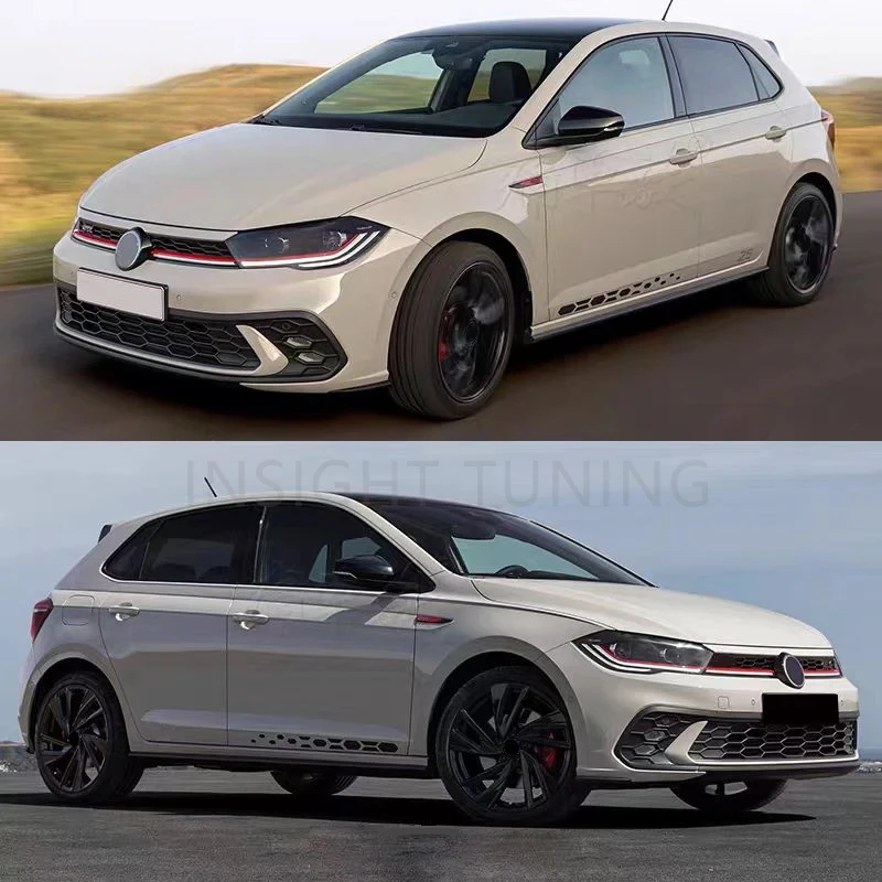Convertion 2022 Car Accessories Front Bumper Head Light Grills Diffuser Bodykit for VW Polo Upgrade GTI Body Kit
