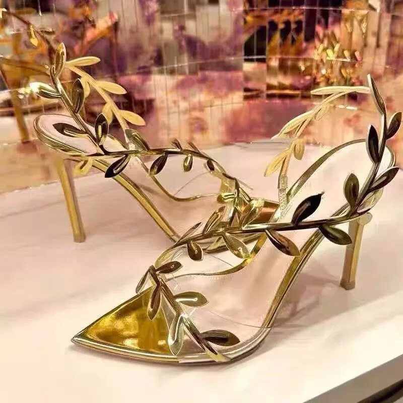 

Designer Women Shoes Transparent Pvc Strap Pumps Elegant Temperament Pointe High-heel Sandals Summer Women Pumps Sandalias Mujer