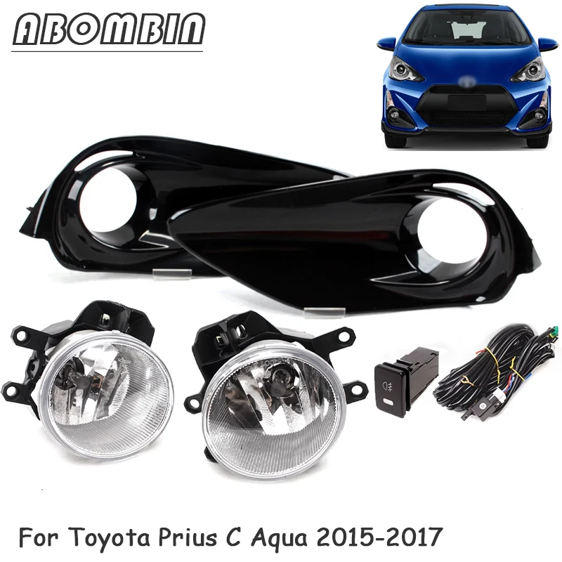 

Front Fog Lamp Assembly Halogen Front Bumper Light With Wiring and Switch For Toyota Prius C Aqua 2015 2016 2017
