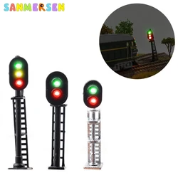 1:87 Scale DIY Model Making Ho Railway Train Traffic Light Signal Model Lamp 3V Sand Table Architecture Building Railroad Layout