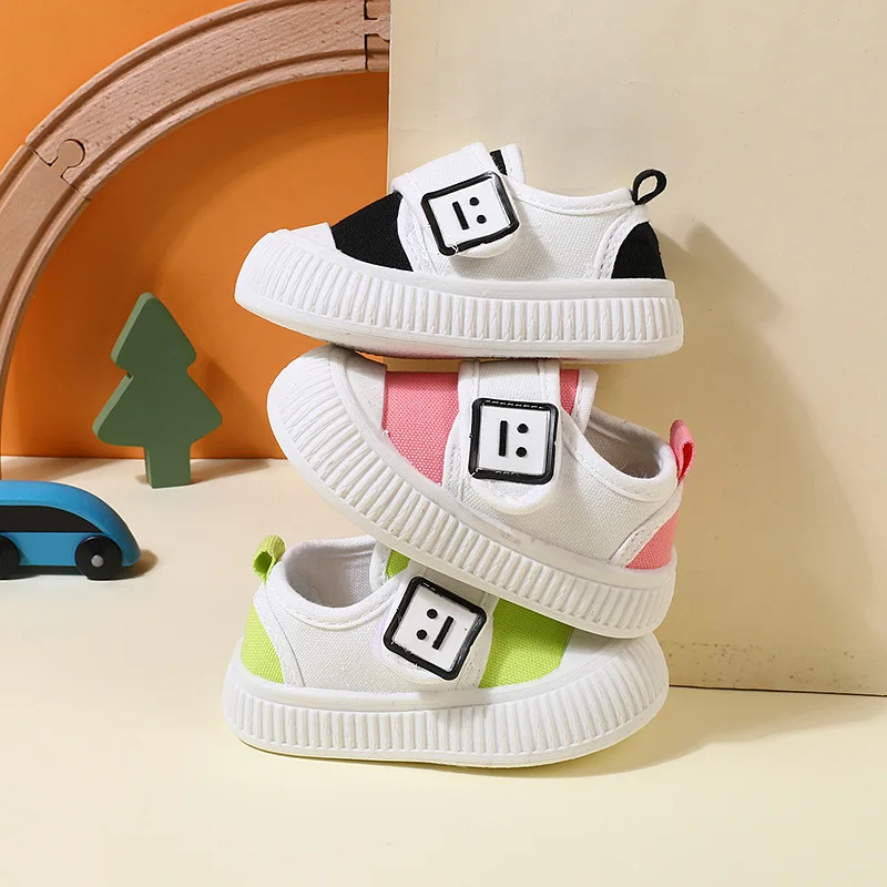 Kids Canvas Shoes 2023 Autumn New Anti Slip Soft Sole Walking Shoes Toddler Boys Girls Sneakers Breathable Casual Shoes נעליים