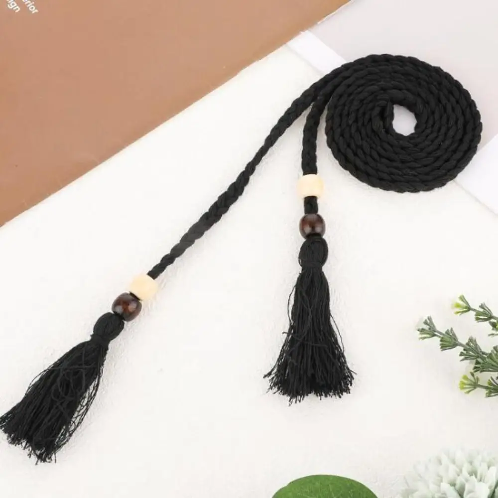 ボボスタイル編組結び目ウエストベルト無地ファッションアクセサリー自由奔放に生きるロープチェーンネクタイウエストバンドソフト