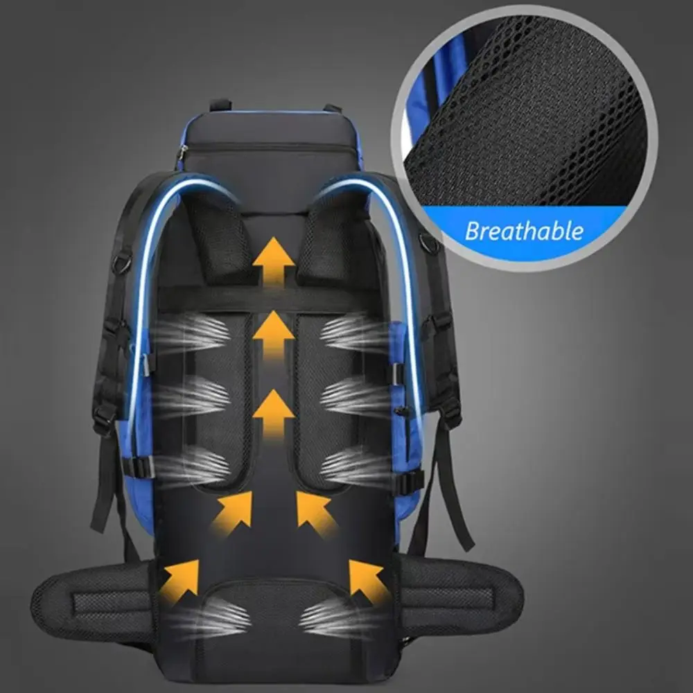 

Oxford Cloth Mountaineering Bag Water Repellent 90L Large Capacity Double-Shoulder Bag Rucksacks Daypack Mountaineering Hiking