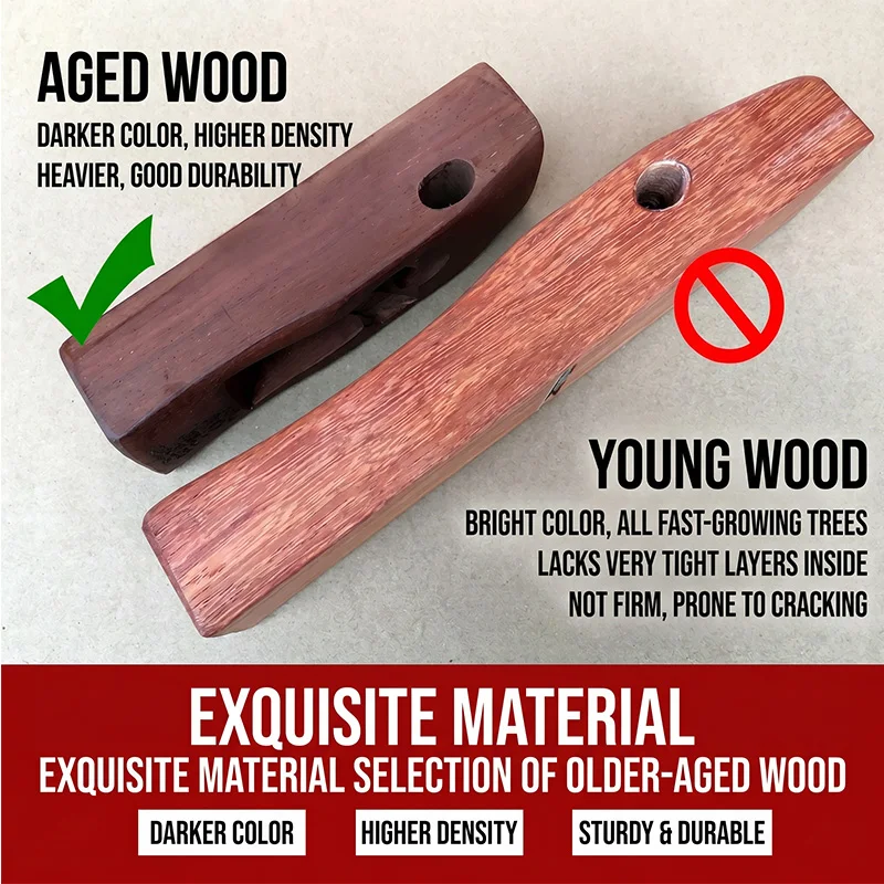 Woodworking Hand Planer, Solid Carpenter Hand Planer with Sharp Steel Blade, Woodworking Trimming Planing Tool 7 Sizes Available view 5