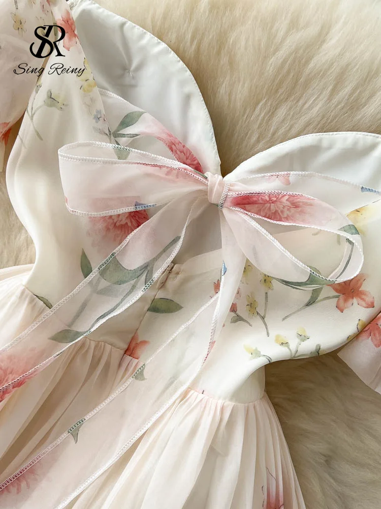 aesthetic flowy dresses Blue Butterfly Floral Dress – – Fairycore Aesthetic Outfit main image 0