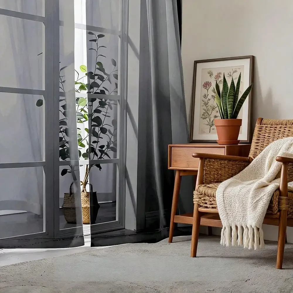 Set Of 4 Semi-Sheer Voile Window Curtains, 52W X 96L.The Light-Filtering Voile Material Softens Harsh Daylight While Maintaining Reliable Indoor Privacy.Made Of Lightweight, Breathable Polyester Fabric With A Rod Pocket Top For Quick