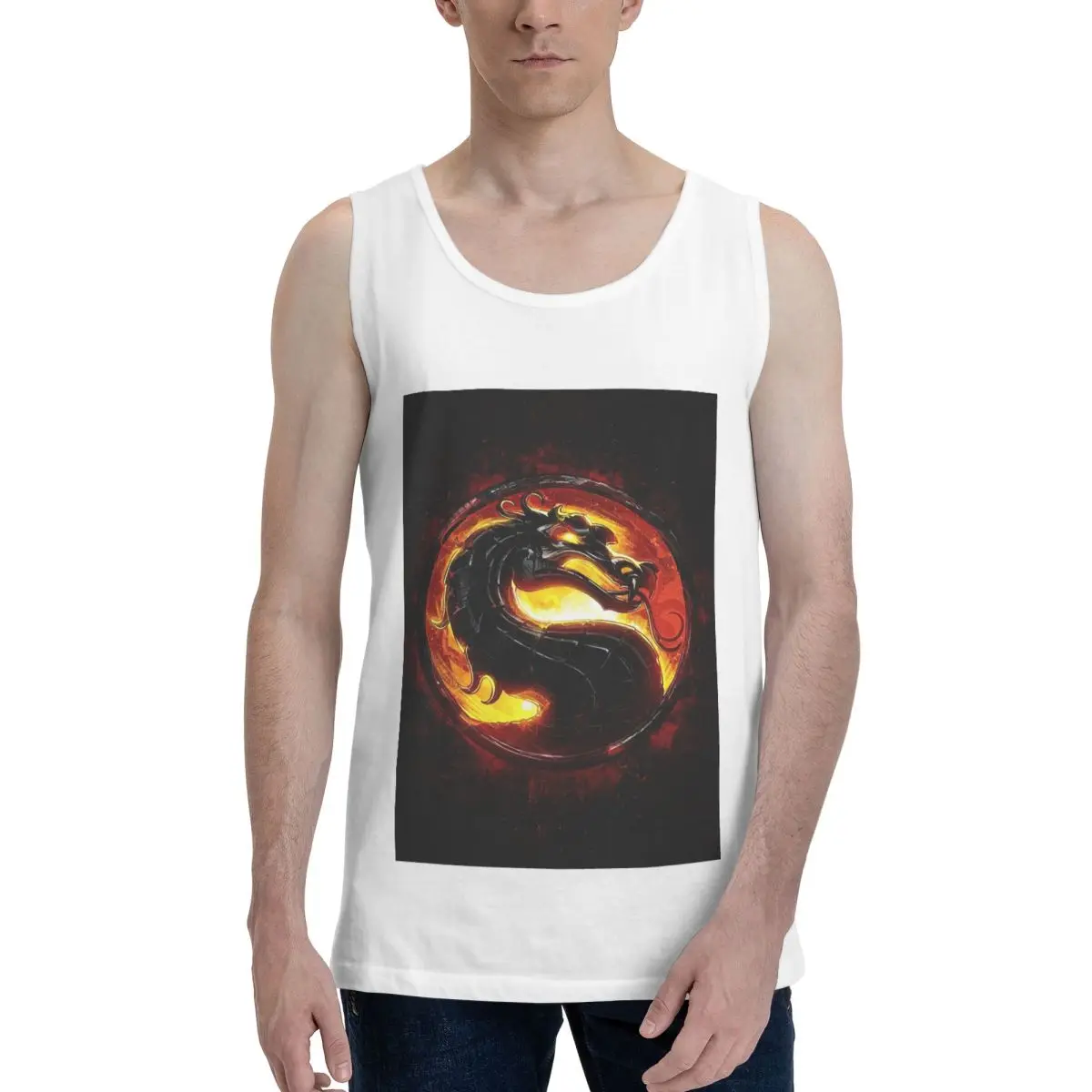 Mortal Kombat 100% Cotton Men's Sweatshirt Vest Sleeveless Clothing Tees Men Tank Tops T-shirt