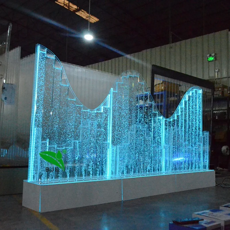 (Customized) light up furniture water curtain wall floor standing LED light bubble water wall