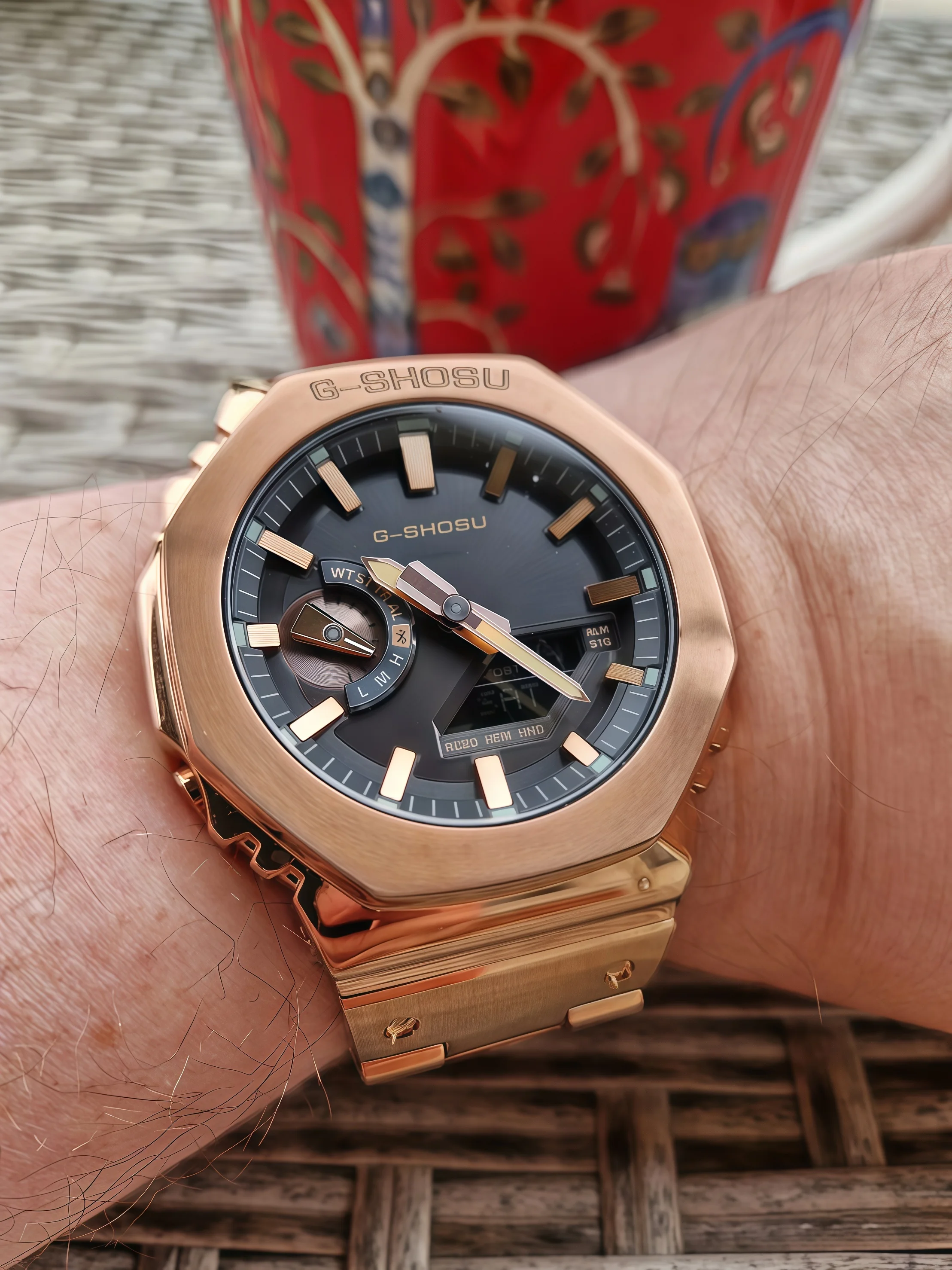 

World Time Oak Series Unisex Iced Out Watch Water-resistant, Full-featured, Stainless Steel Band, Dual Display