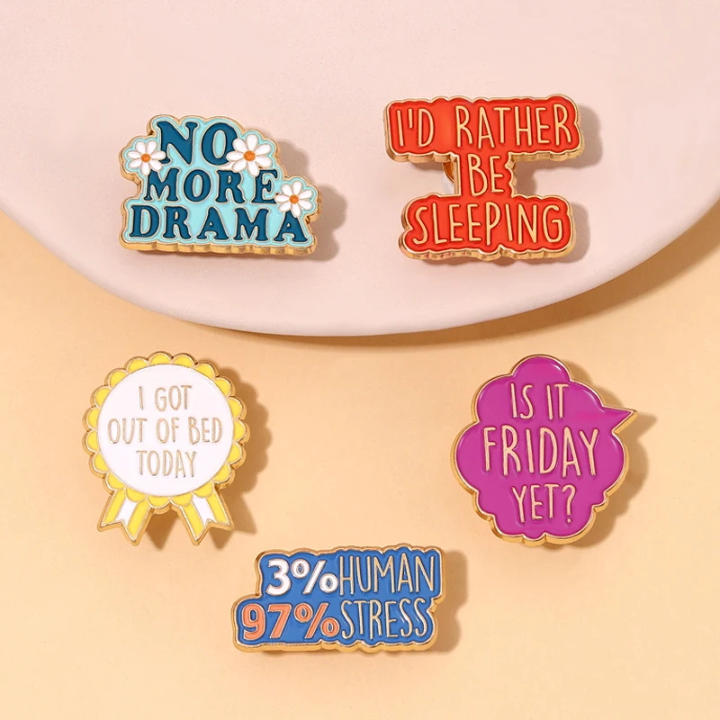 Funy Banner Enamel Pin Cute But Psycho Anti Social 80'Baby Brooch Metal Badge Accessory Collar Pin Decoration Medal Jewelry